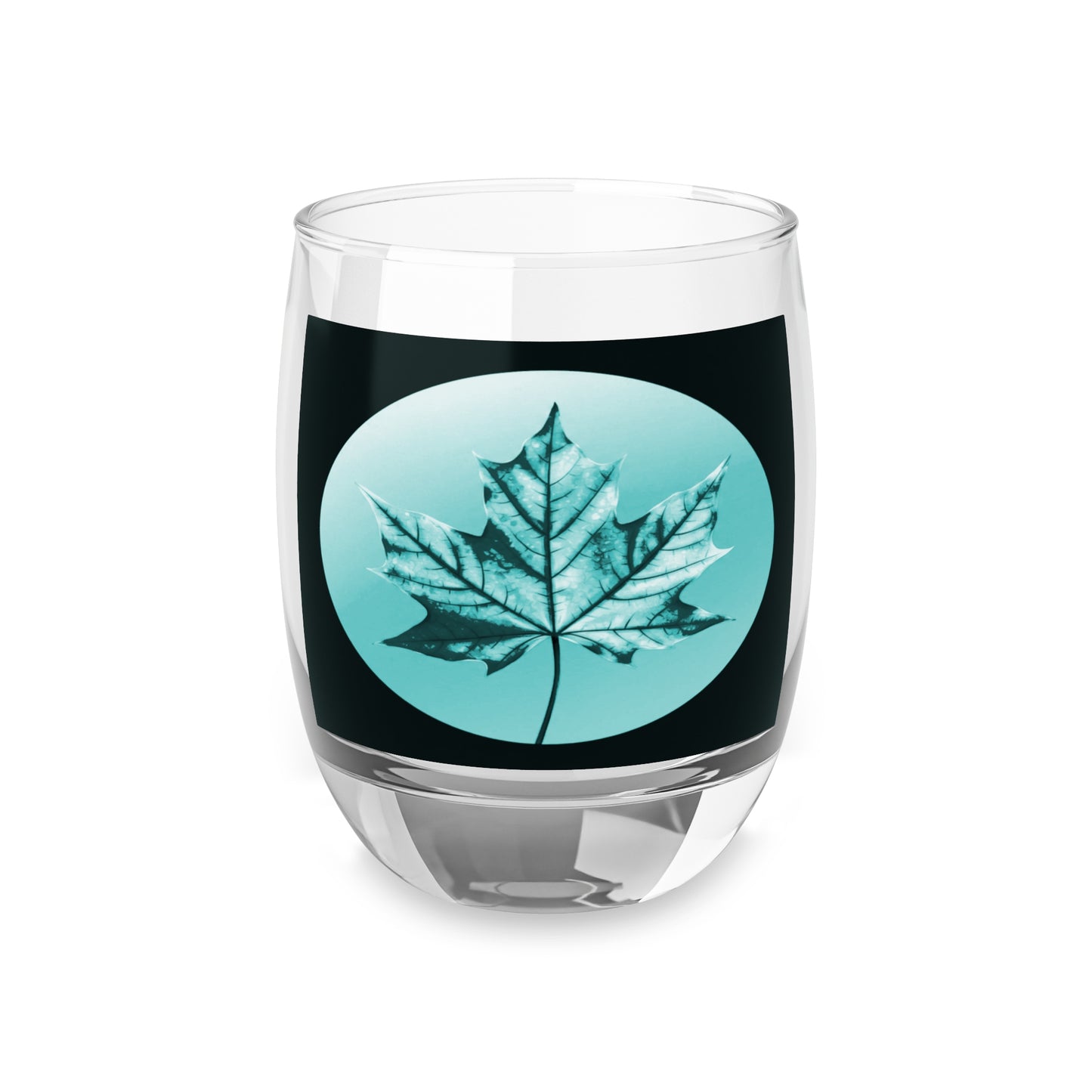 Tif Green Maple Leaf Whiskey Glass, 6 oz