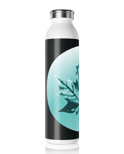 Tif Green Maple Leaf Slim Water Bottle, 20 oz White