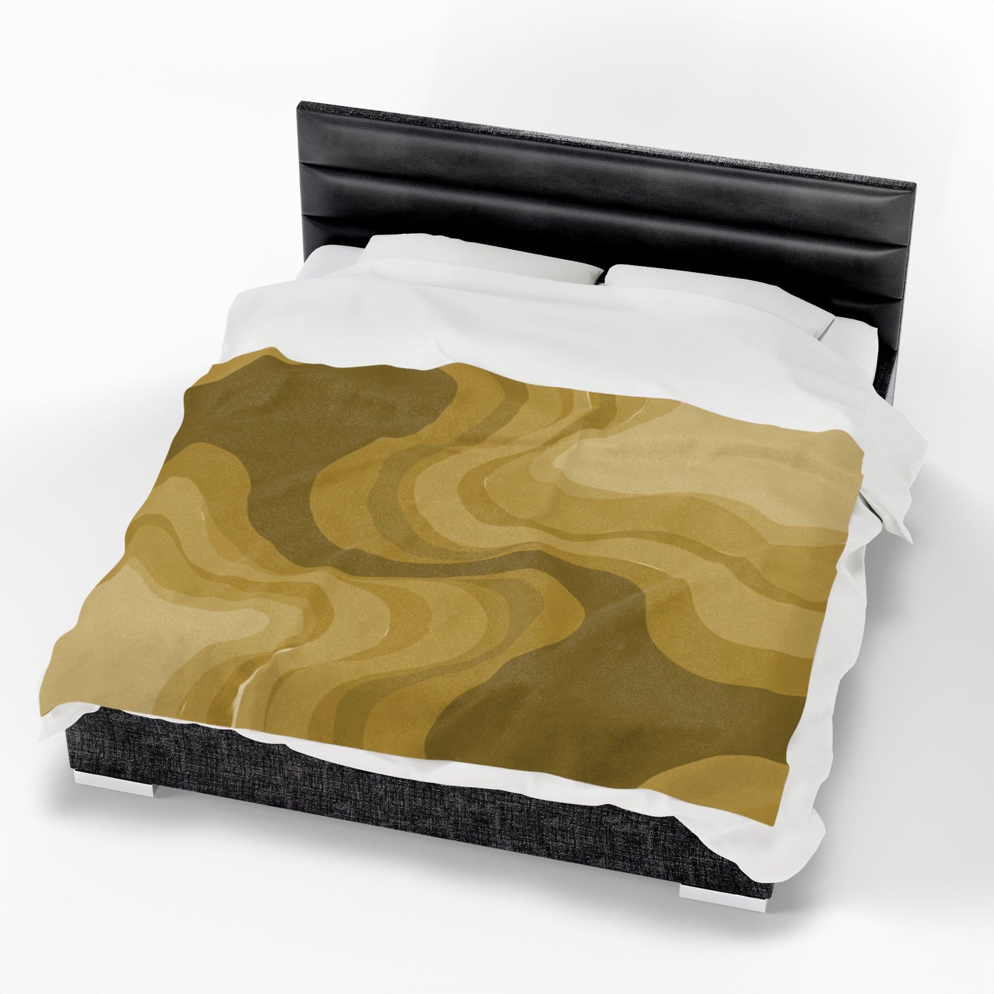 Brown Wavey Velveteen Plush Blanket, 60" x 80"