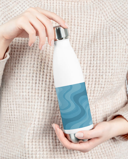 Sky Blue Wavey 20oz Insulated Water Bottle