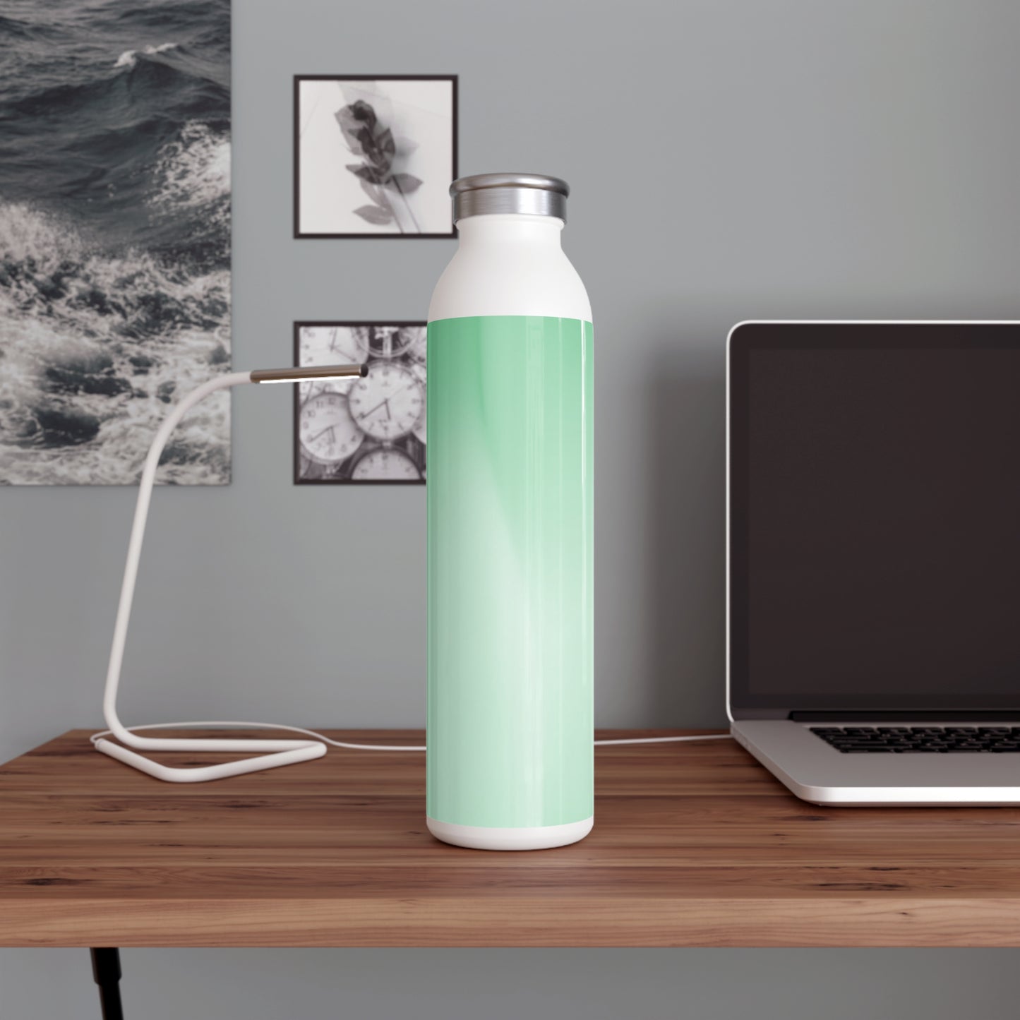 Mint Fade Slim Water Bottle, 20 oz White