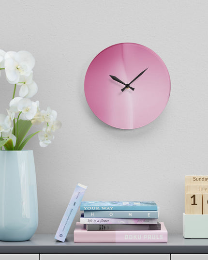 Pink Blush Fade Acrylic Wall Clock, Round or Square, 10.75" x 10.75"
