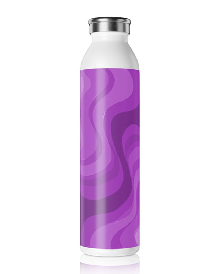 Wavey Purple Wavey Slim Water Bottle, 20 oz White