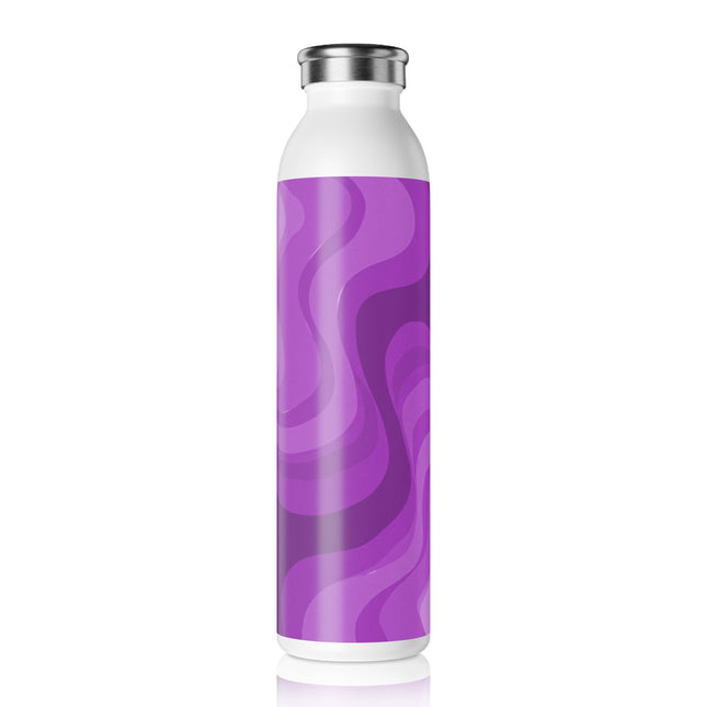 Wavey Purple Wavey Slim Water Bottle, 20 oz White