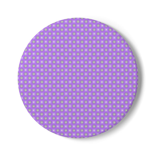 Lavender Star-crossed Bodies Round Ceramic Coaster, 4" x 4"