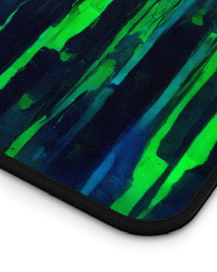 Striped Blue Green 16" x 32" Desk Mat