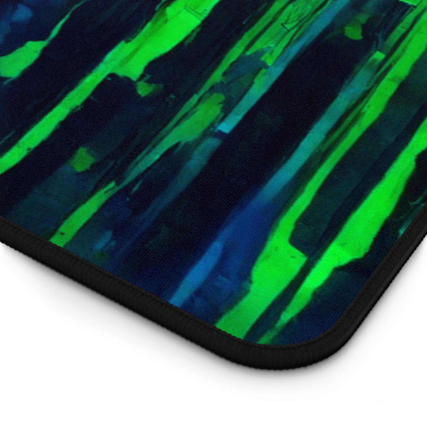 Striped Blue Green 16" x 32" Desk Mat