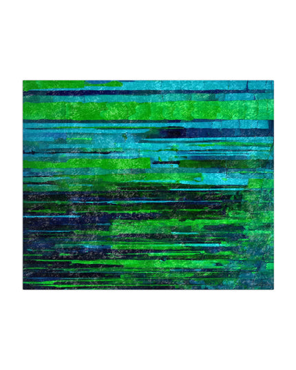 Striped Blue Green 50" x 60" Crushed Velvet Blanket