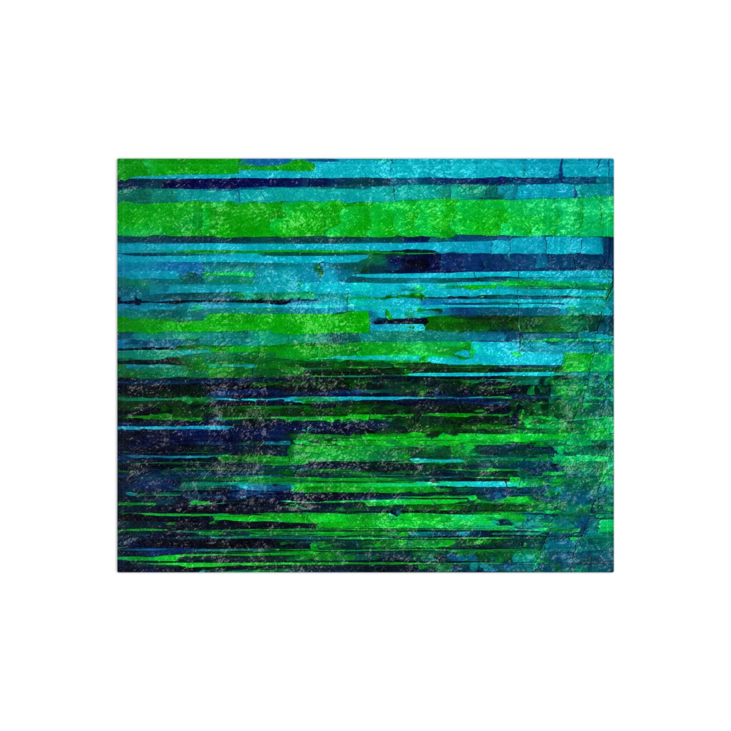 Striped Blue Green 50" x 60" Crushed Velvet Blanket