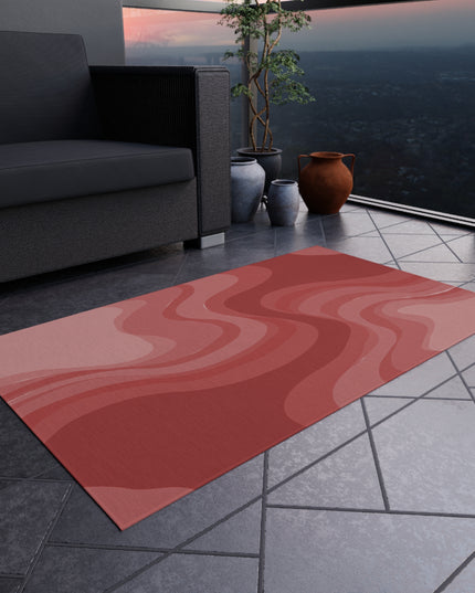 Power Red Wavey 36" x 60" Outdoor Rug