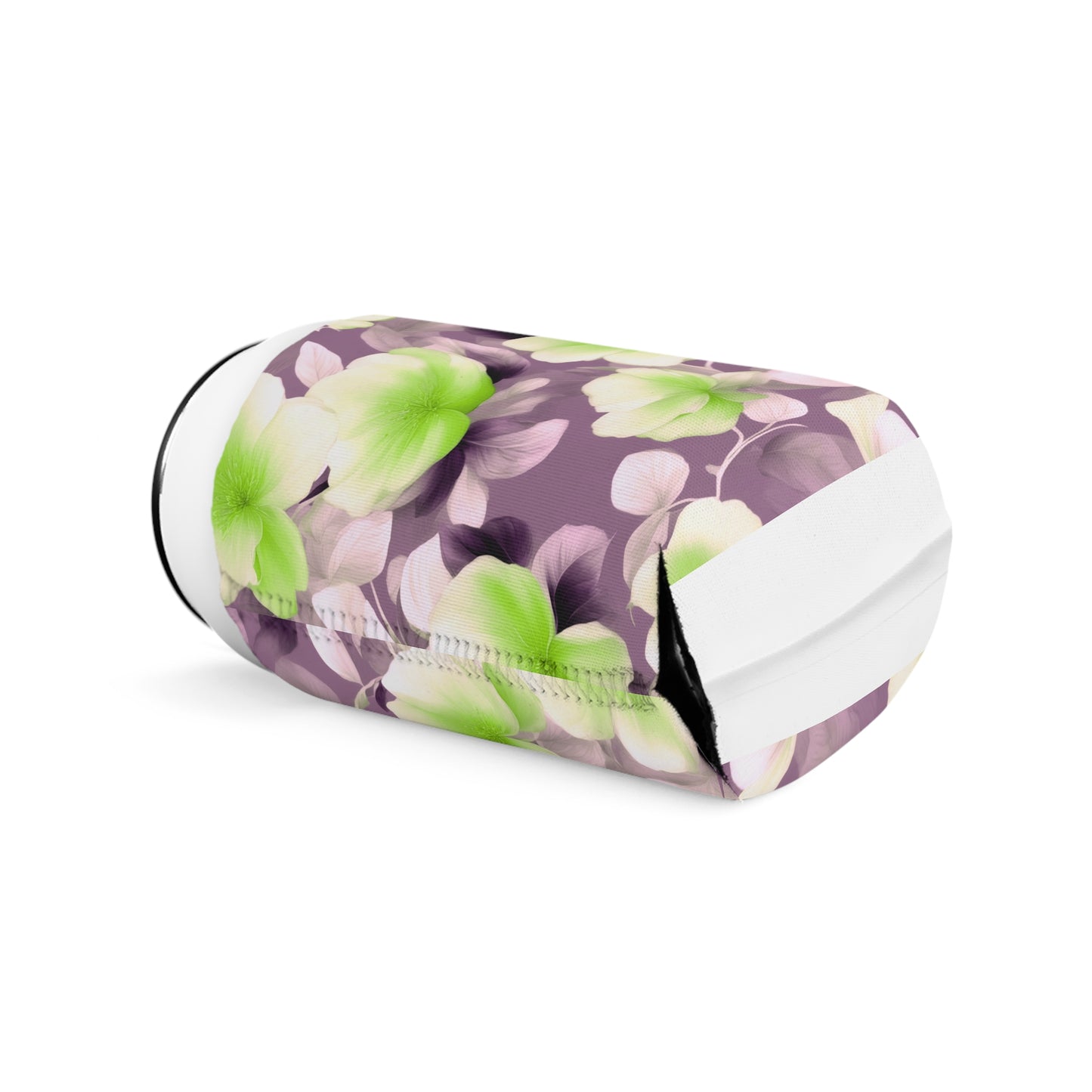 Lime Lavender Floral Bunch 12 oz Can Cooler Sleeve