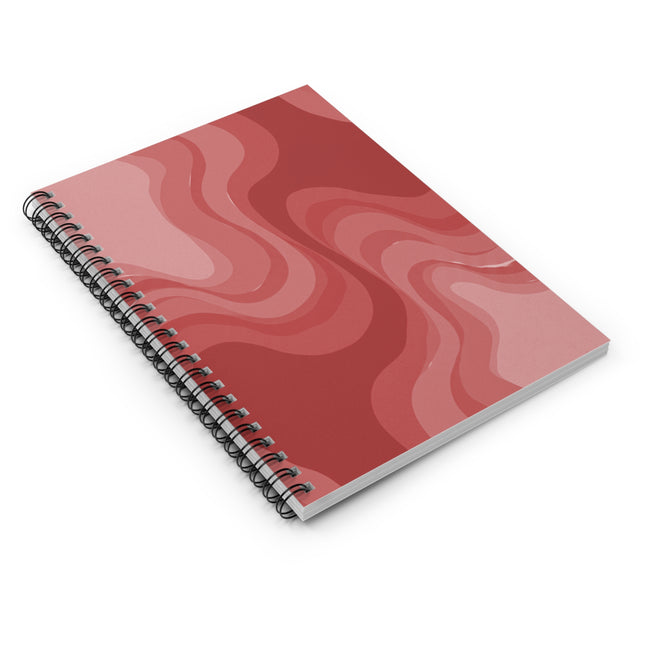 Power Red Wavey Spiral Notebook - Ruled Line, 6" x 8", 118 pages