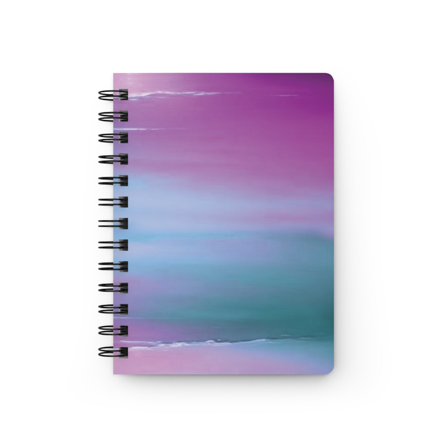 Dark Blue Green Sea Purple Fog Spiral Bound Journal, 5" x 7" 150 pages