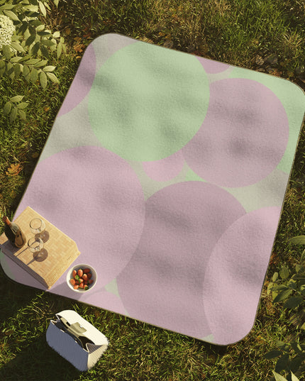 Pastel Lavender Purple and Soft Green Patches 61" × 51" Picnic Blanket