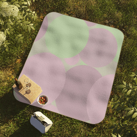 Pastel Lavender Purple and Soft Green Patches 61" × 51" Picnic Blanket
