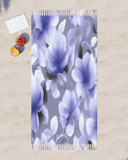 Indigo Blossom Floral Bunch 38" × 81" Boho Beach Cloth