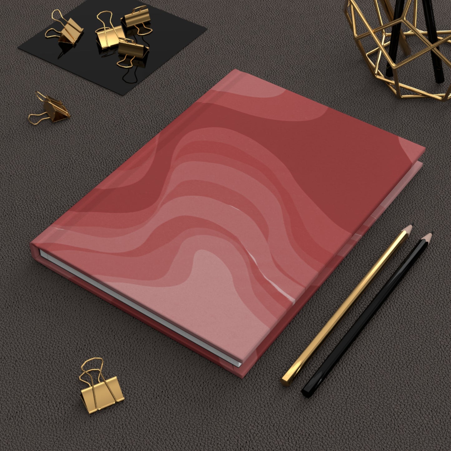 Power Red Wavey 5.75" x 8" Hardcover Journal Matte with 150 lined pages