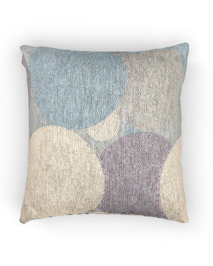 Pastel Blue and White Patches Woven Pillow, 17" x 18"