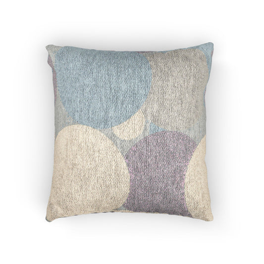 Pastel Blue and White Patches Woven Pillow, 17" x 18"