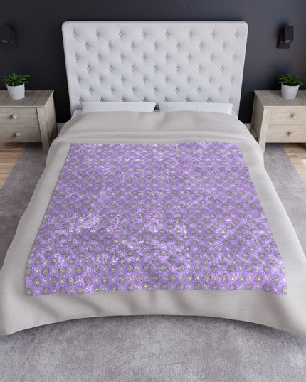 Lavender Star-crossed Bodies Crushed Velvet Blanket, 50" x 60"