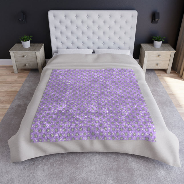 Lavender Star-crossed Bodies Crushed Velvet Blanket, 50" x 60"