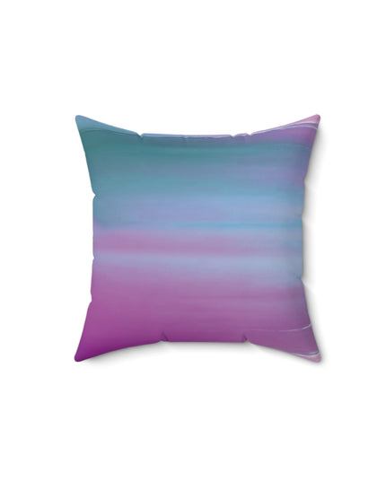 Dark Blue Green Sea Purple Fog 14" x 14" Faux Suede Square Pillow