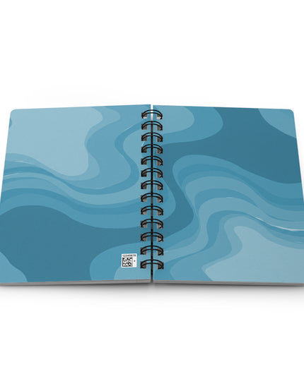 Sky Blue Wavey Spiral Bound Journal, 5" x 7" 150 pages