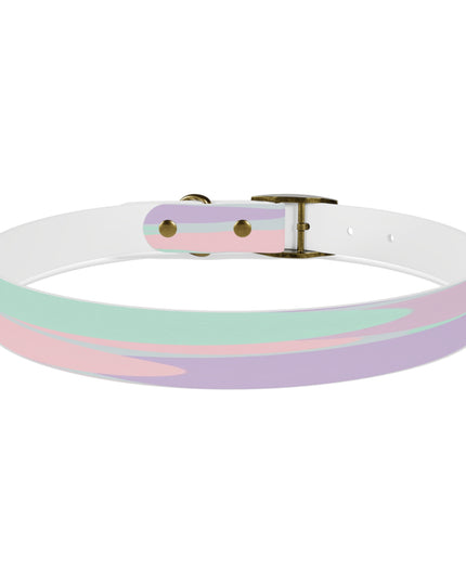 Pastel Peach and Soft Green Patches Extra Large Dog Collar