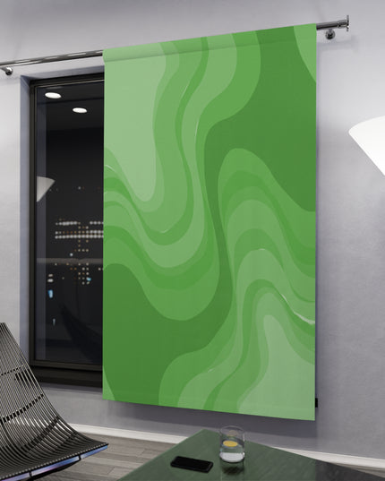 Greenie Meanie Wavey Window Curtain, 50" x  84", blackout