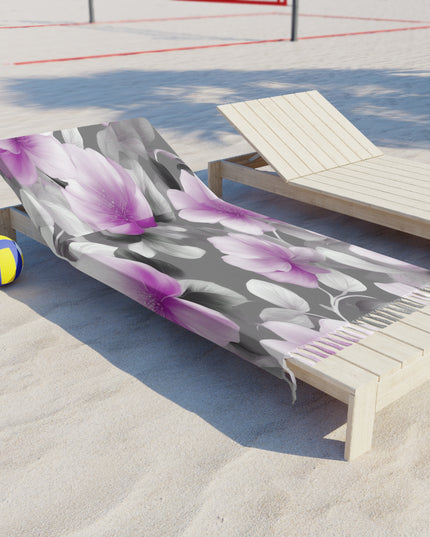 Purple Blossom Floral Bunch 38" × 81" Boho Beach Cloth