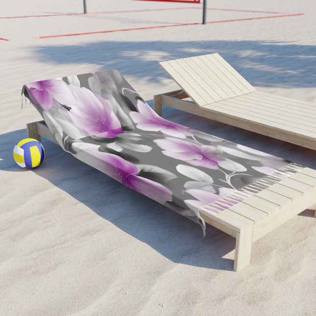 Purple Blossom Floral Bunch 38" × 81" Boho Beach Cloth