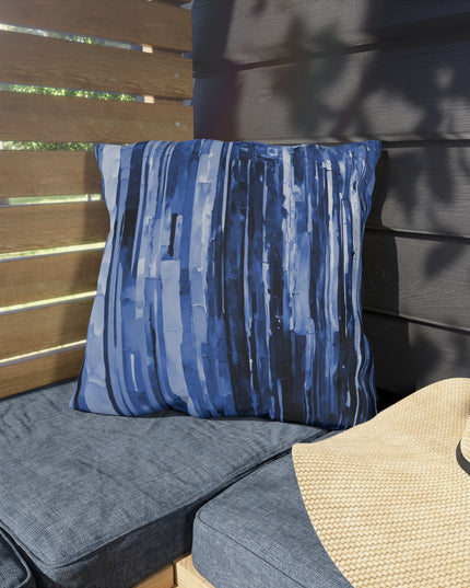 Striped Deep Blue 18" x 18" Outdoor Pillow