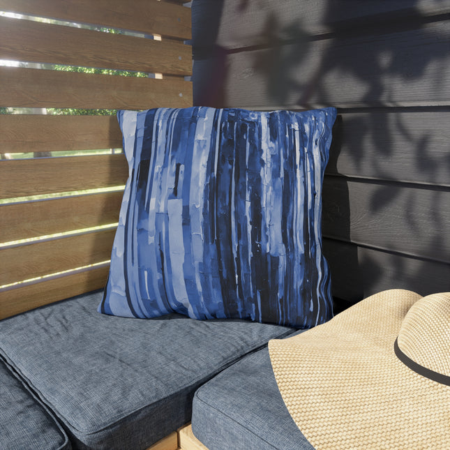 Striped Deep Blue 18" x 18" Outdoor Pillow