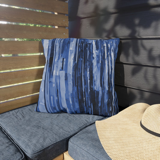 Striped Deep Blue 18" x 18" Outdoor Pillow
