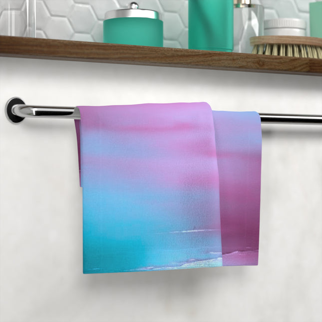 Wine Sea Blue Fog Face Towel, 13" x 13"