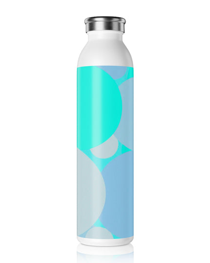 Pastel Tan and Tif Patches Slim Water Bottle, 20 oz White