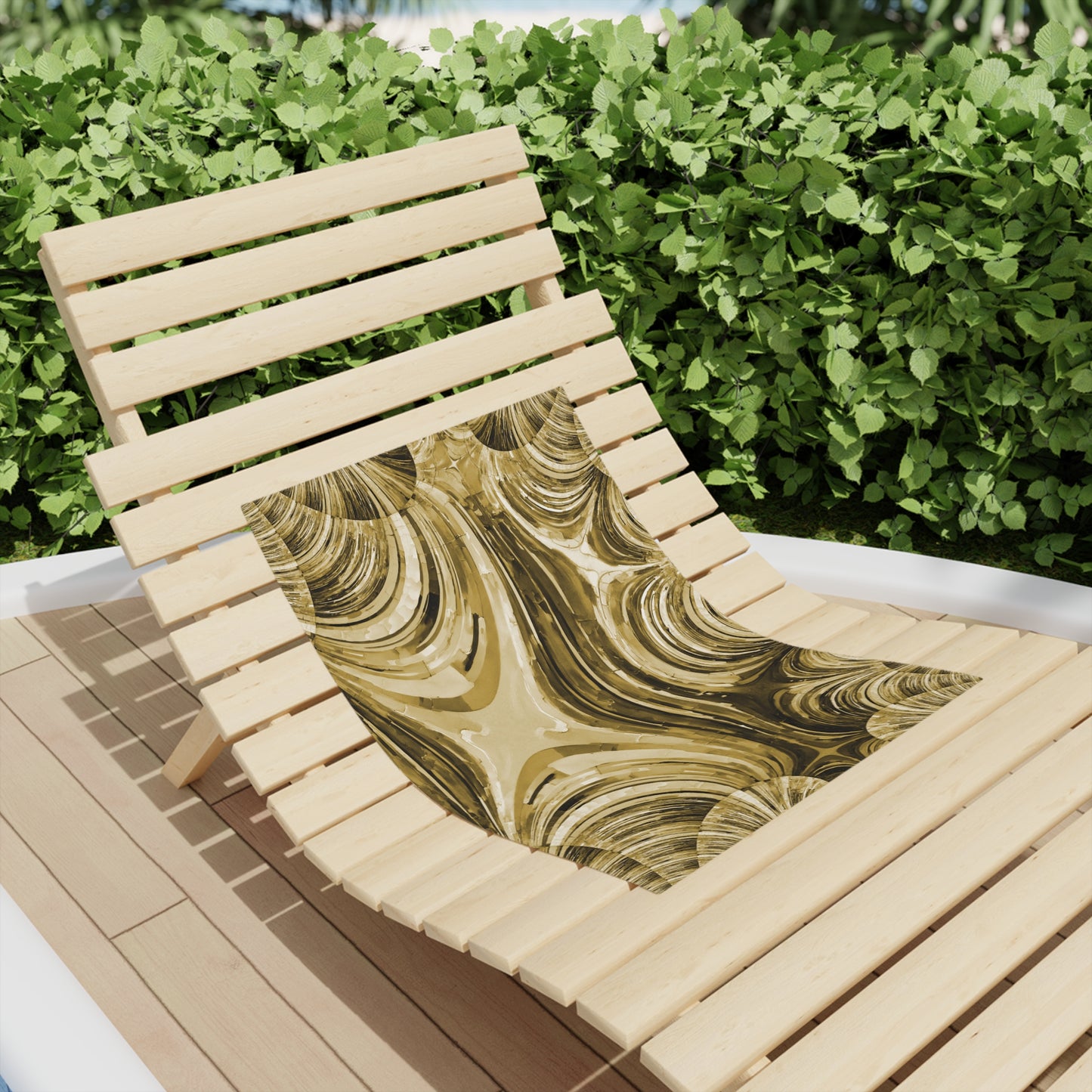 Uzi Spiral Light Brown Beach Towel, 18" x 27"
