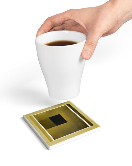 Tan Shadow 4" x 4" Square Ceramic Coaster
