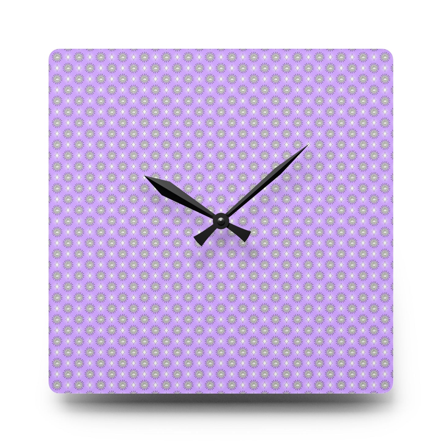 Lavender Star-crossed Bodies Acrylic Wall Clock, Round or Square, 10.75" x 10.75"