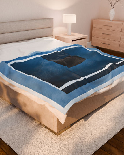 Blue Shadow Velveteen Plush Blanket, 60" x 80"