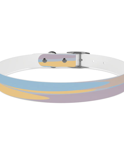 Pastel Baby Blue and Peach Patches Extra Large Dog Collar