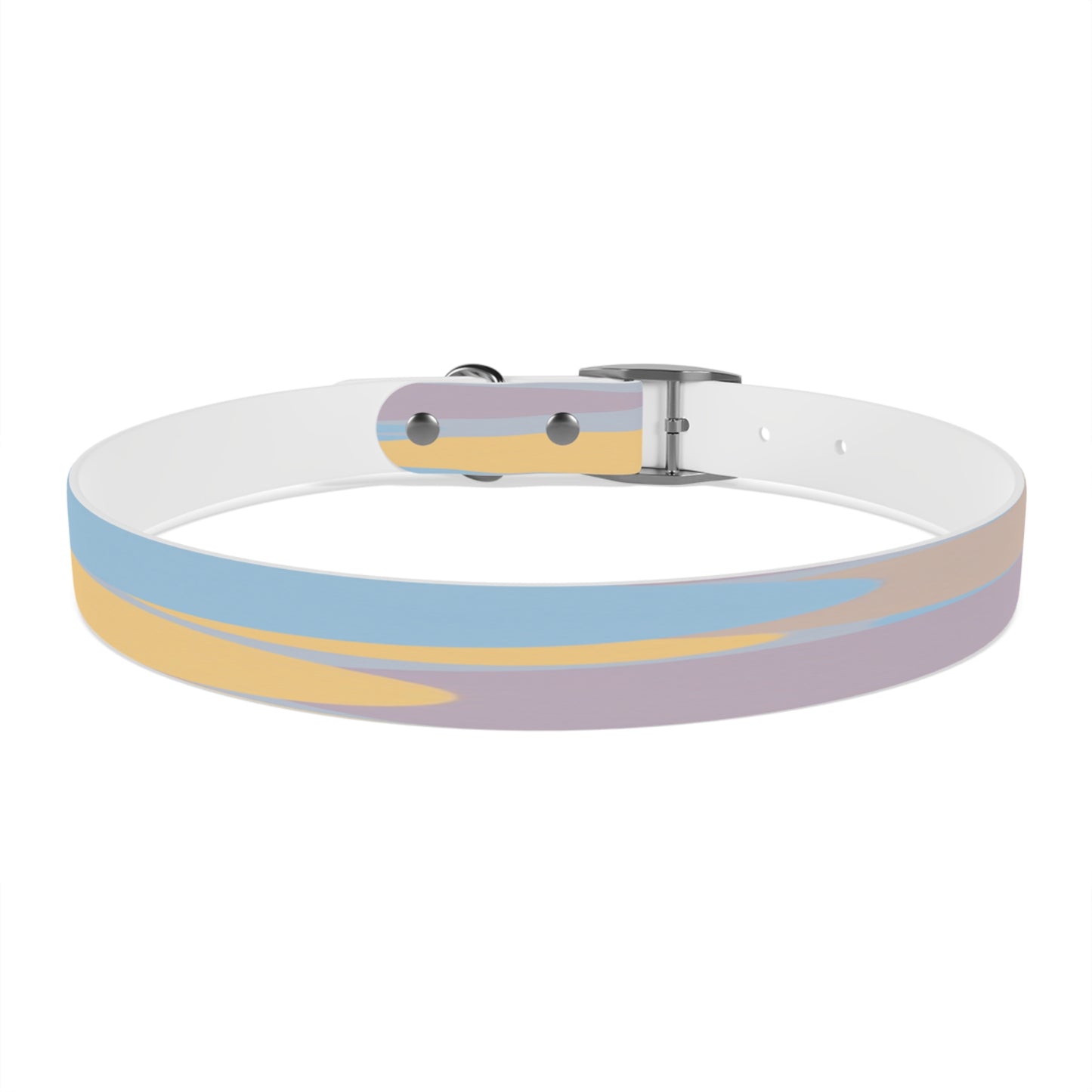 Pastel Baby Blue and Peach Patches Extra Large Dog Collar