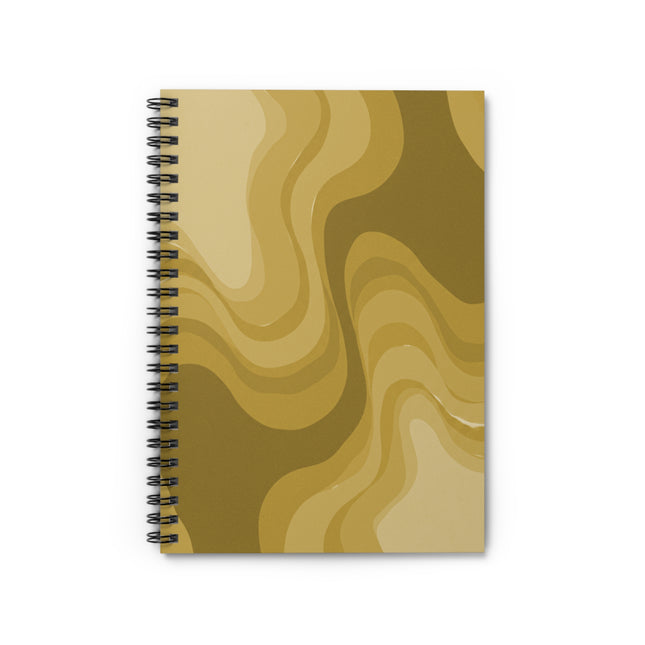 Brown Wavey Spiral Notebook - Ruled Line, 6" x 8", 118 pages