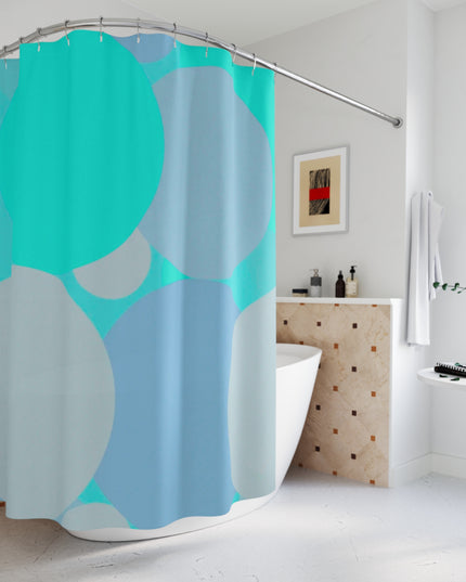 Pastel Tan and Tif Patches Shower Curtains, 71" x 74"