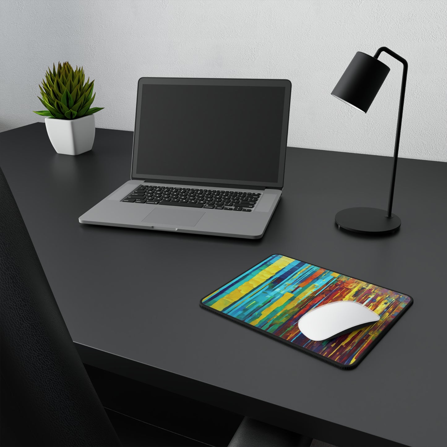 Striped Alpha Non-Slip Gaming Mouse Pad, 9.5" X 8" Rectangle