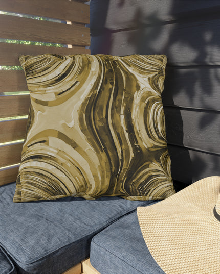 Uzi Spiral Light Brown 20" x 20" Outdoor Pillow
