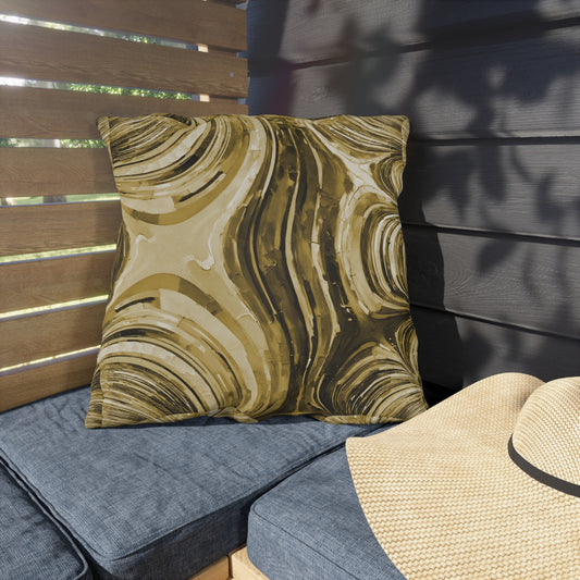 Uzi Spiral Light Brown 20" x 20" Outdoor Pillow