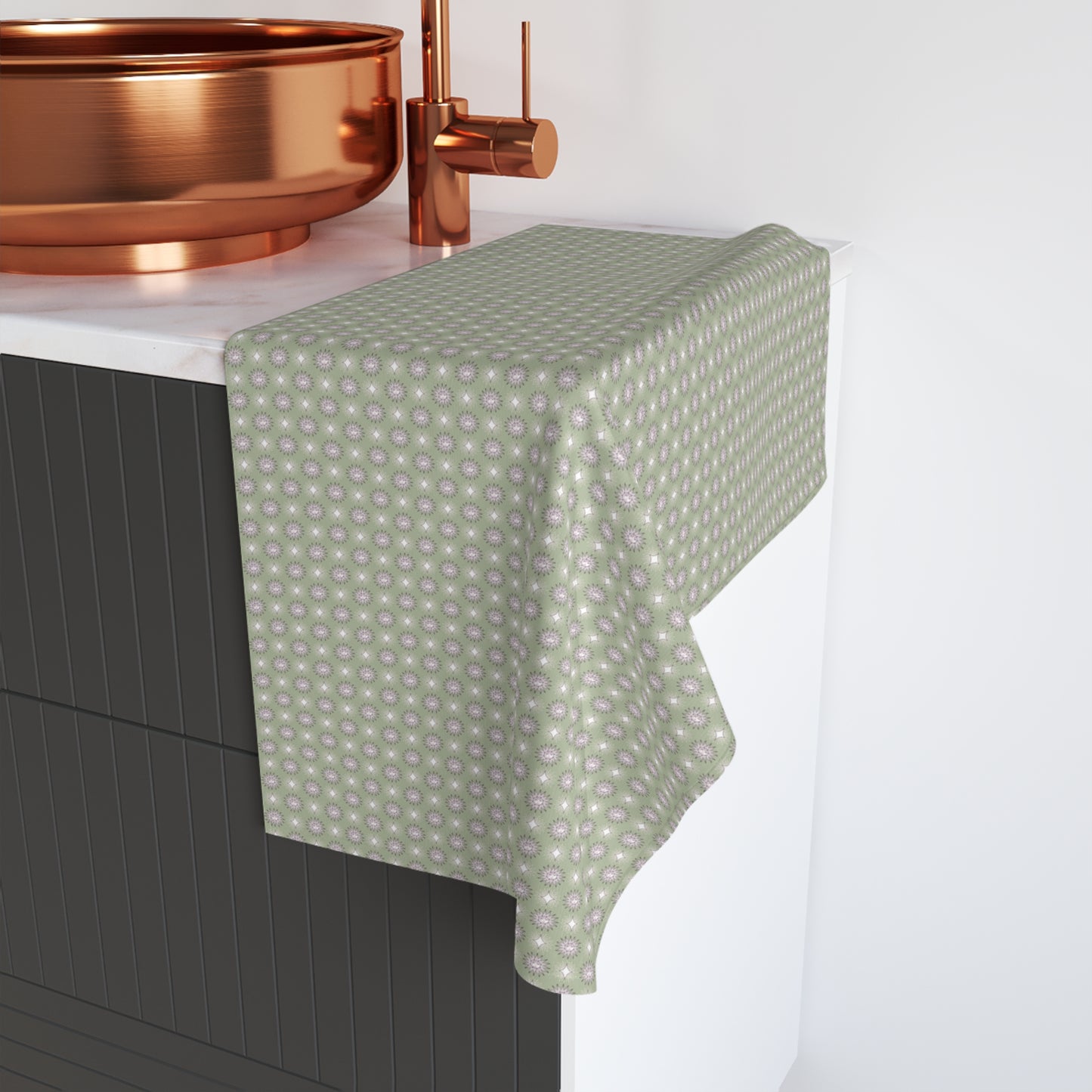 Olive Star-crossed Bodies Hand Towel, 16" x 28"