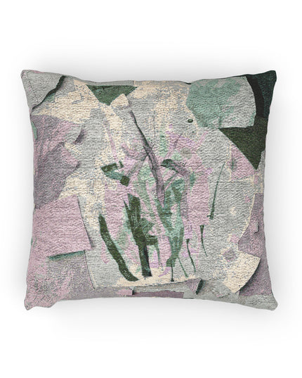 Deep Green Pink Paper Paint Woven Pillow, 17" x 18"