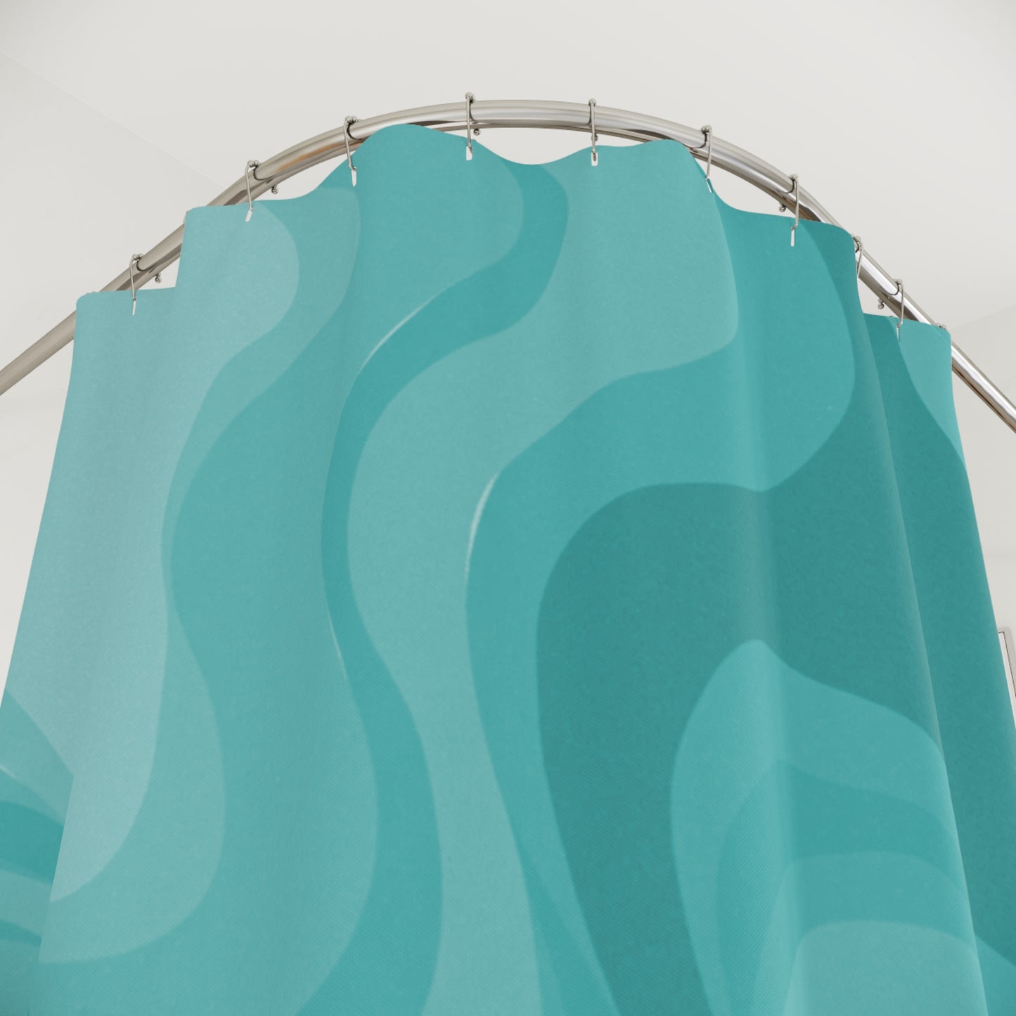 Tif Green Wavey Shower Curtains, 71" x 74"
